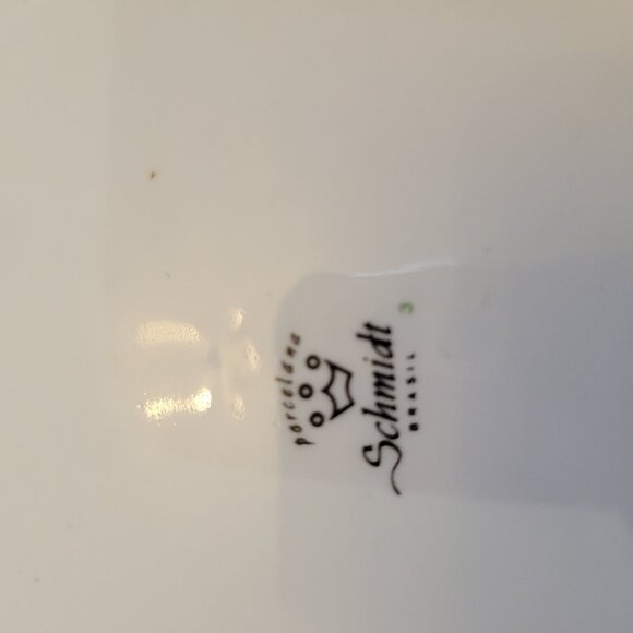 Vintage Schmidt Porcelain Cutout Plate With Floral Rose Design 9.5" Diameter Dec - Picture 4 of 5